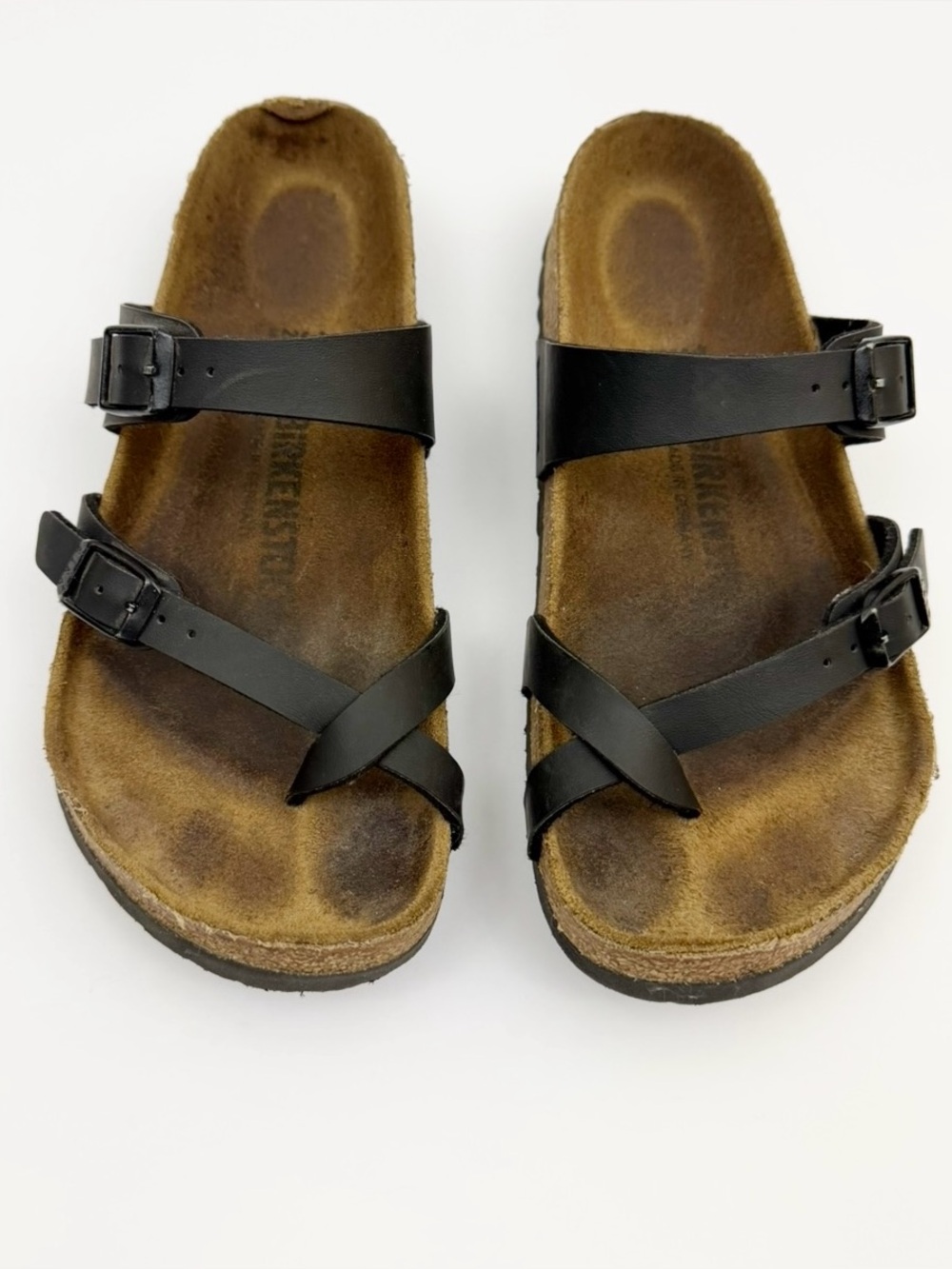 Birkenstock Mayari Strappy Toe Loop Slide Sandals Black Size 37